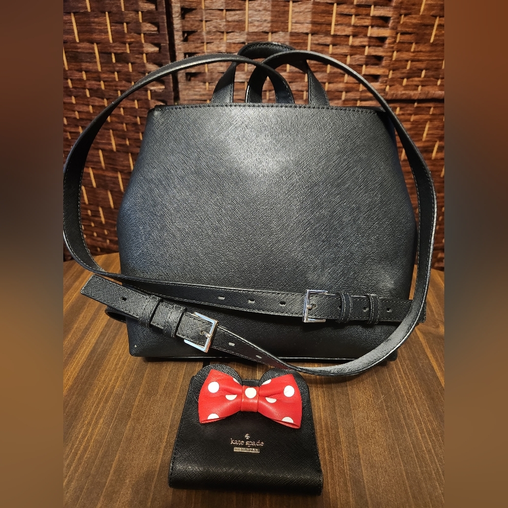 2 Pieces KATE SPADE MINNIE MOUSE DISNEY Black Tote with Wallet - Picture 2 of 7